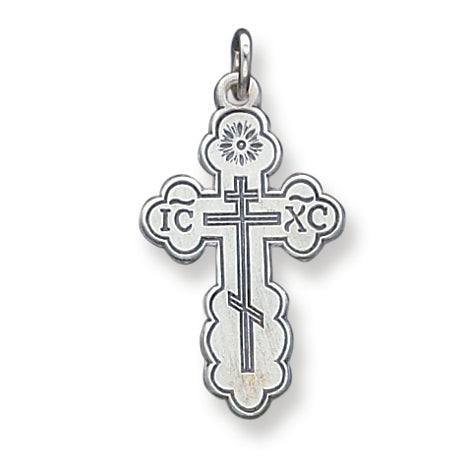 Sterling Silver Eastern Orthodox Cross Charm