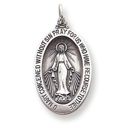 Sterling Silver Antiqued Miraculous Medal