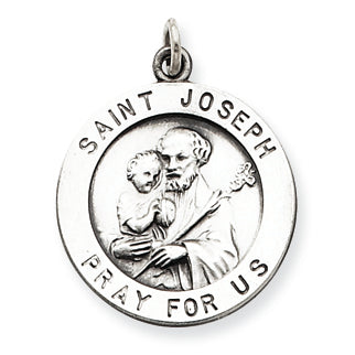 Sterling Silver Antiqued Saint Joseph Medal