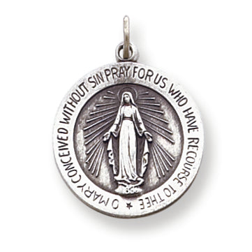 Sterling Silver Antiqued Miraculous Medal