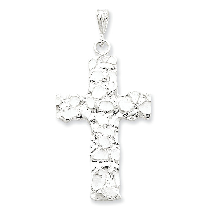 Sterling Silver Nugget Cross Pendant