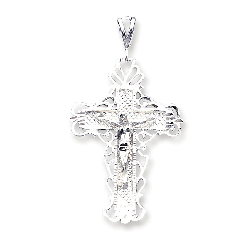 Sterling Silver Diamond-Cut Crucifix Pendant