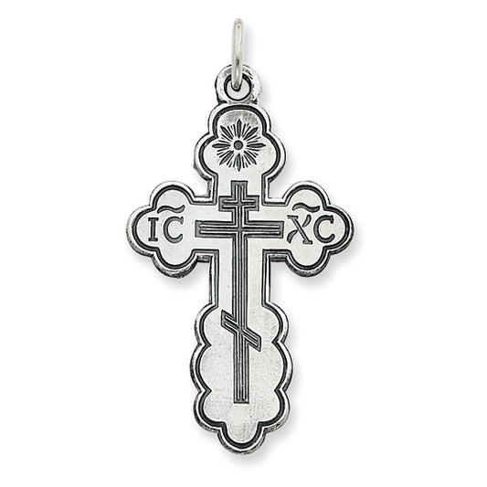 Sterling Silver Eastern Orthodox Cross Pendant