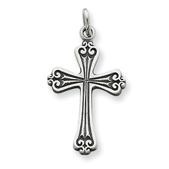 Sterling Silver Antiqued Cross Charm