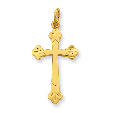 Sterling Silver w- 18K Plating Cross Charm