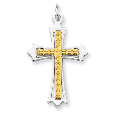 Sterling Silver & 18k Gold -plated Cross Pendant