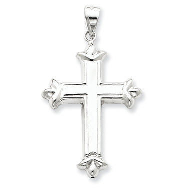 Sterling Silver Fleur-de-lis Cross Pendant