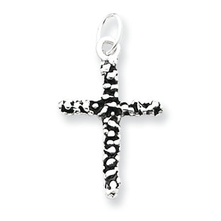 Sterling Silver Antiqued Cross Charm