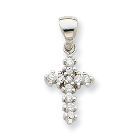 Sterling Silver CZ Cross Pendant