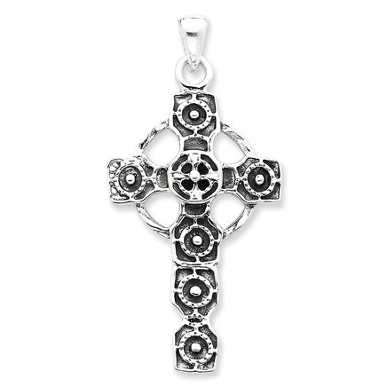 Sterling Silver Antiqued Celtic Cross Pendant