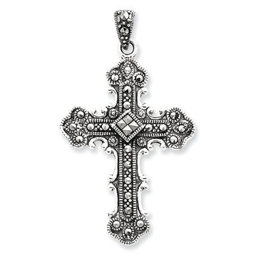 Sterling Silver Marcasite Cross Pendant