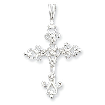 Sterling Silver CZ Cross Pendant