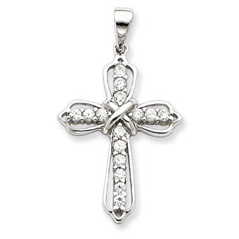 Sterling Silver CZ Cross Pendant