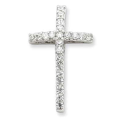 Sterling Silver CZ Cross Slide