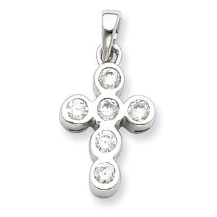 Sterling Silver CZ Small Cross Pendant