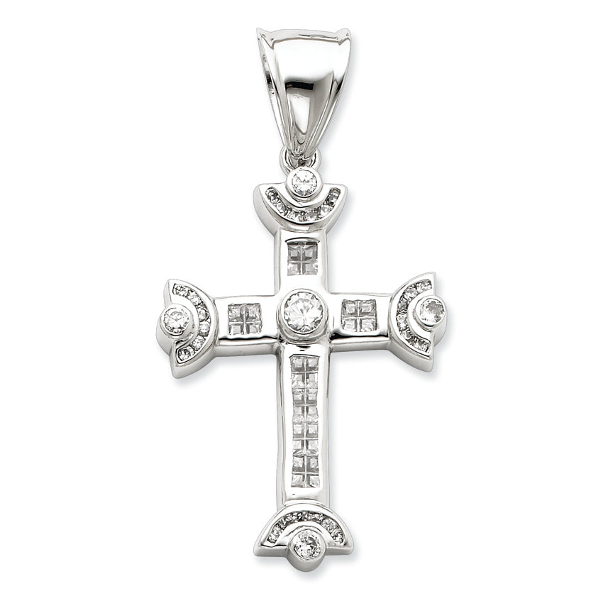 Sterling Silver CZ Cross Pendant