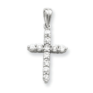 Sterling Silver CZ Cross Pendant