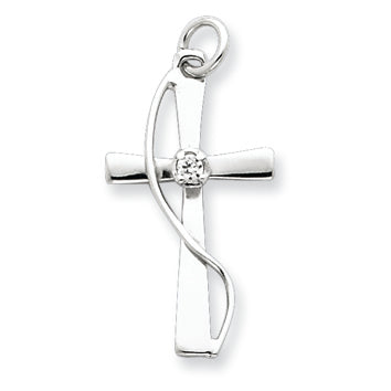 Sterling Silver CZ Cross Pendant