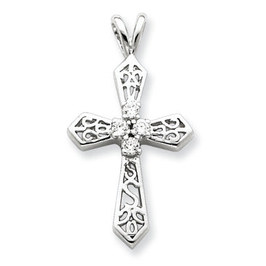 Sterling Silver CZ Passion Cross Pendant