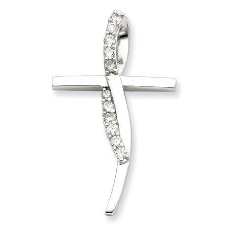 Sterling Silver CZ Cross Pendant