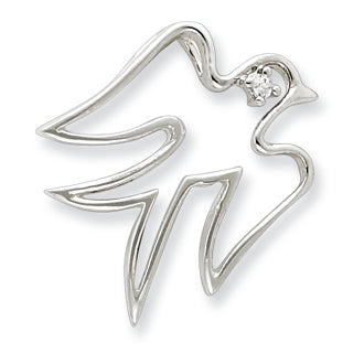 Sterling Silver CZ Dove Pendant