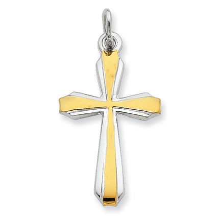 Sterling Silver & 18k Gold -plated Cross Pendant