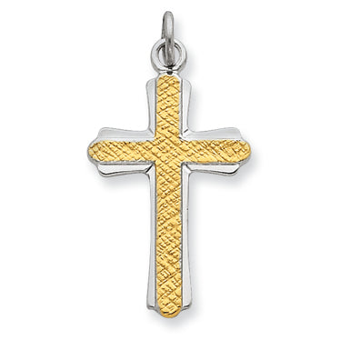 Sterling Silver & 18k Gold -plated Cross Charm