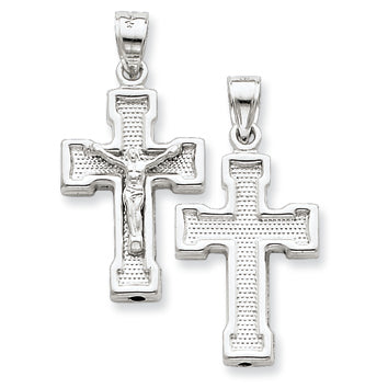 Sterling Silver Hollow Latin Crucifix Pendant