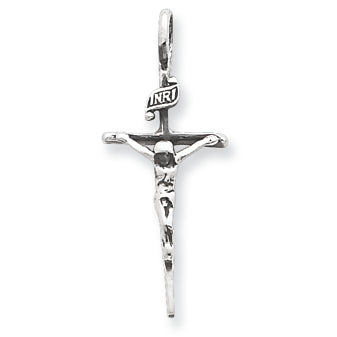 Sterling Silver Antiqued INRI Crucifix Pendant