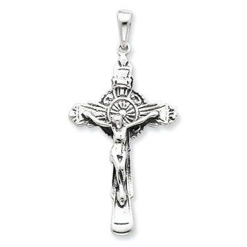 Sterling Silver Antiqued Iona Crucifix Pendant