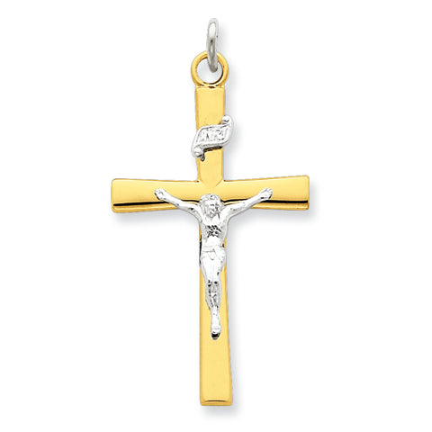 Sterling Silver & 18k Gold -plated Crucifix Pendant