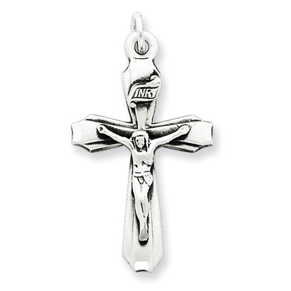 Sterling Silver Antiqued INRI Crucifix Pendant