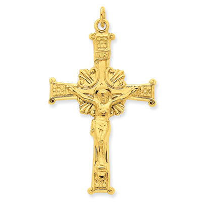 Sterling Silver & 24k Gold -plated INRI Crucifix Pendant