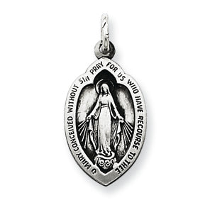 Sterling Silver Antiqued Miraculous Medal