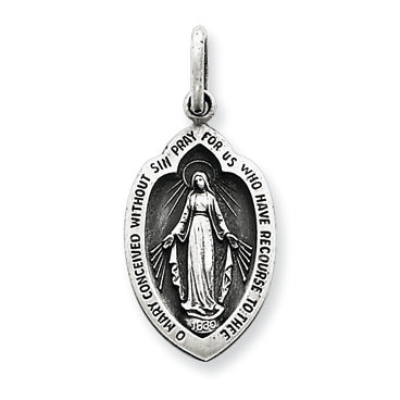 Sterling Silver Antiqued Miraculous Medal