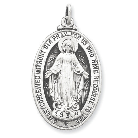 Sterling Silver Antiqued Miraculous Medal