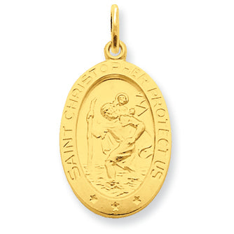 24k Gold-plated Sterling Silver Saint Christopher Medal