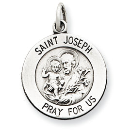 Sterling Silver Antiqued Saint Joseph Medal