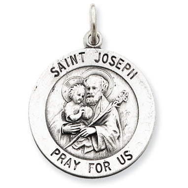 Sterling Silver Antiqued Saint Joseph Medal