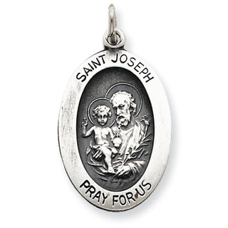 Sterling Silver Antiqued Saint Joseph Medal