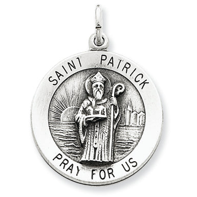 Sterling Silver Antiqued Saint Patrick Medal