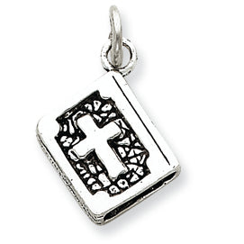 Sterling Silver Antiqued 3-D Bible Charm