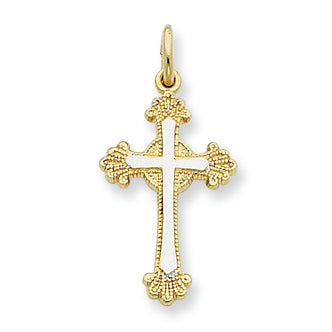 18k Gold -plated Sterling Silver Cross Charm
