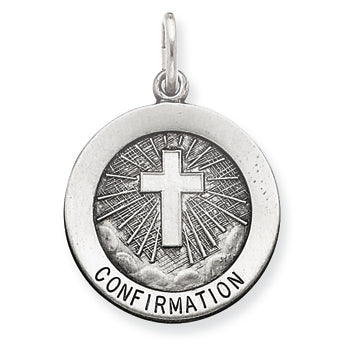 Sterling Silver Antiqued Confirmation Medal