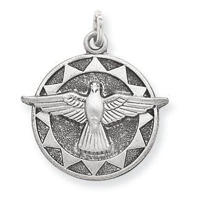 Sterling Silver Antiqued Holy Spirit Medal