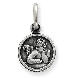 Sterling Silver Angel in Circle Charm