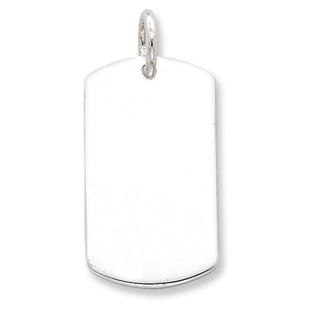 Sterling Silver Polished Dog Tag Pendant