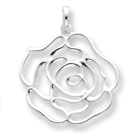 Sterling Silver Polished Flower Pendant