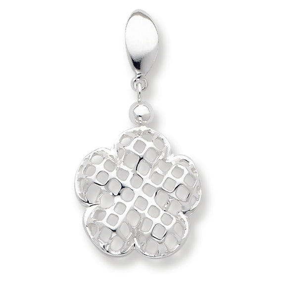 Sterling Silver Polished Fancy Flower Pendant