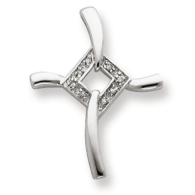 Sterling Silver CZ in Cross Pendant